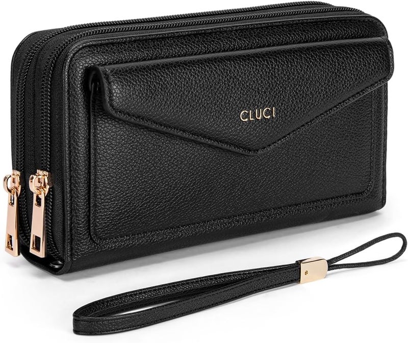 CLUCI Wallet Women Large Capacity Wristlet Purse for Women Long Ladies Wallet RFID Blocking Multi Credit Card Holder - Image 1